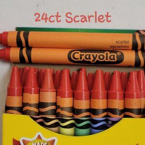 (24) Crayola Crayons (Scarlet) Single Color Bulk Lot